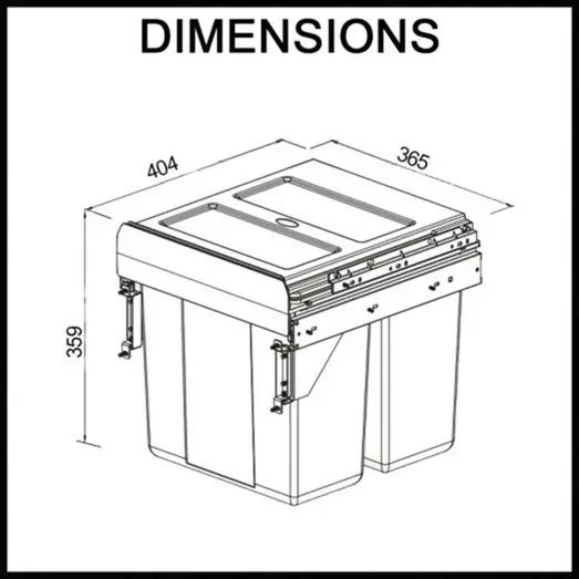 Valet 32L Twin Slide Out Concealed Waste Bin ELITEPOB-SM400-0728