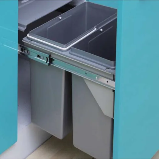 Valet 32L Twin Slide Out Concealed Waste Bin ELITEPOB-SM400-0728