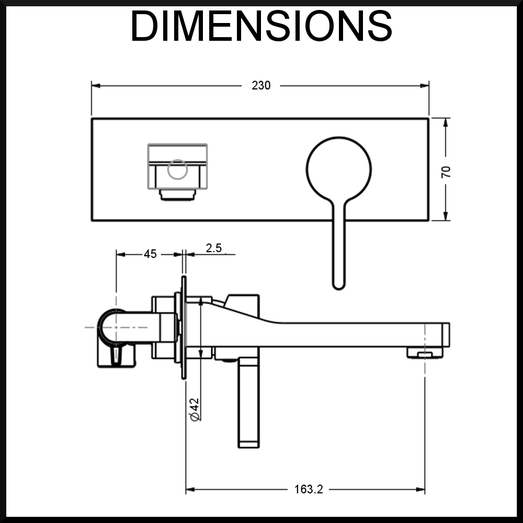 Brighton Wall Mounted Single Lever Mixer and Spout RSEEO505B0249