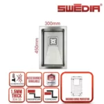 SWEDIA Dante Stainless Steel Sink - 300mm Half Bowl DEEP Kitchen Sink - 1.5mm Thick SWEDIADANHB0740