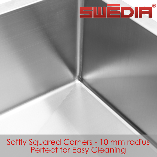 SWEDIA Dante Stainless Steel Sink - 300mm Half Bowl DEEP Kitchen Sink - 1.5mm Thick SWEDIADANHB0740