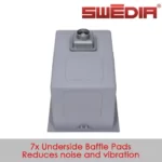 SWEDIA Dante Stainless Steel Sink - 300mm Half Bowl DEEP Kitchen Sink - 1.5mm Thick SWEDIADANHB0740
