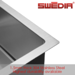 SWEDIA Dromma Stainless Steel Sink - 1000mm Single Bowl - 1.5mm Thick SWEDIADROSB0604
