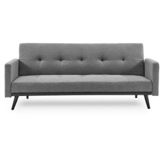 Sarantino Tufted Faux Linen 3-Seater Sofa Bed with Armrests - Light Grey SOFA-M2930-LNN-LGY