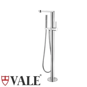 Fluid Floor Standing Bath Spout - Mixer and Hand Shower - Luxury Chrome VALE-FSM-1152