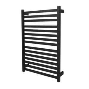 AGUZZO EZY FIT Heated Towel Rail - Flat Tube - Dual Wired - Matte Black AGZHTR-FLT-600-0861-B