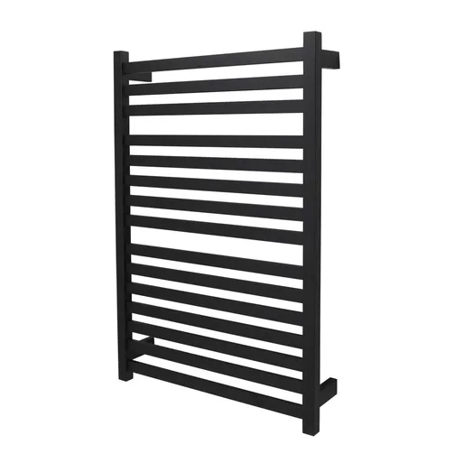 AGUZZO EZY FIT Heated Towel Rail - Flat Tube - Dual Wired - Matte Black AGZHTR-FLT-600-0861-B