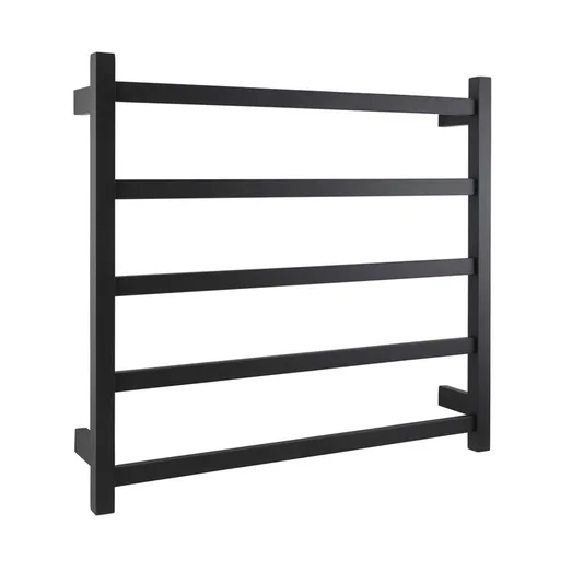 AGUZZO EZY FIT Heated Towel Rail - Flat Tube - Dual Wired - Matte Black AGZHTR-FLT-750-0862-B
