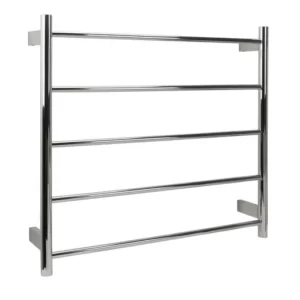 AGUZZO EZY FIT Heated Towel Rail - Round Tube - Dual Wired - Polished SS AGZHTR-RND-750-0856