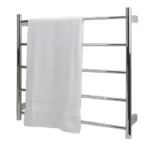 AGUZZO EZY FIT Heated Towel Rail - Round Tube - Dual Wired - Polished SS AGZHTR-RND-750-0856
