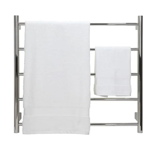 AGUZZO EZY FIT Heated Towel Rail - Round Tube - Dual Wired - Polished SS AGZHTR-RND-750-0856