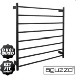 AGUZZO EZY FIT Heated Towel Rail - Round Tube - Dual Wired - Matte Black AGZHTR-RND-900-0857-B