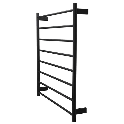 AGUZZO EZY FIT Heated Towel Rail - Round Tube - Dual Wired - Matte Black AGZHTR-RND-900-0857-B
