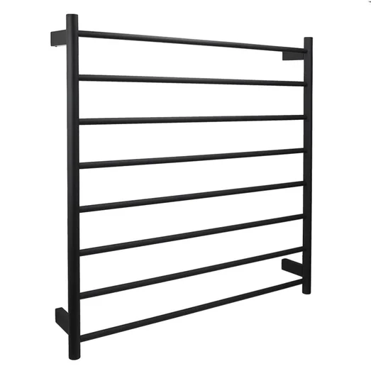 AGUZZO EZY FIT Heated Towel Rail - Round Tube - Dual Wired - Matte Black AGZHTR-RND-900-0857-B