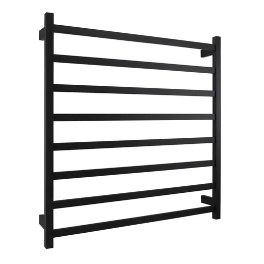 AGUZZO EZY FIT Heated Towel Rail - Square Tube - Dual Wired - Matte Black AGZHTR-SQR-900-0860-B