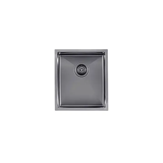 AGUZZO 390mm Single Bowl Stainless Steel Kitchen and Laundry Sink Gunmetal Grey Top/Under Mount AGZSSS-TWM12B-0759