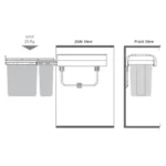 Elite 30L Twin Slide Out Concealed Waste Bin - Slim Profile ELITEPOB-300-2-1641-L