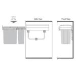 Elite 30L Twin Slide Out Concealed Waste Bin - Slim Profile ELITEPOB-300-2-1642-R