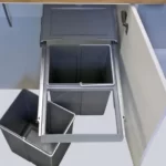 Elite Domestique Bottom Mounted 40L Twin Slide Out Concealed Waste Bin ELITEPOB-450-2-0218-D