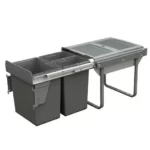 ELITE Domestique 40L Triple Slide Out Concealed Waste Bin ELITEPOB-450-3-1215-D