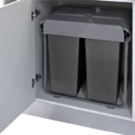 Elite Domestique Bottom Mounted 68L Triple Slide Out Concealed Waste Bin ELITEPOB-600-3-0499-D