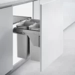 HIGOLD 56L Triple Slide Out Concealed Waste Bin for a 600mm Cabinet - Side Mounted - Includes Integrated Door Bracket HG-306082-2107