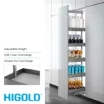 HIGOLD Shearer Pull Out Pantry Unit with Soft Close 300mm - Adjustable Height HGPOP-S-CFG