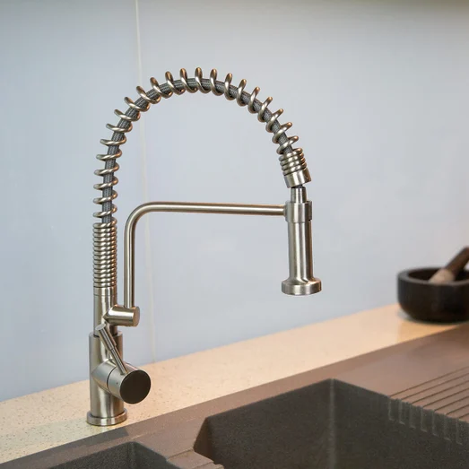 Swedia Signatur Stainless Steel Kitchen Mixer Tap Pull Out With Dual Flow Brushed Nickel SWEDISM0040-BR