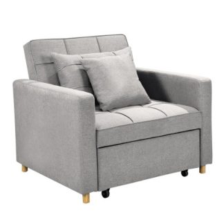 SURI 3-IN-1 Convertible Lounge Chair Bed - Light Grey sofa-ygg-7001-lnn-lgy