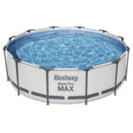 Bestway Swimming Pool 366x100cm Steel Frame Round Above Ground Pools w/ Filter Pump 9150L BW-POOL-366CM-56419