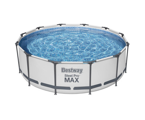 Bestway Swimming Pool 366x100cm Steel Frame Round Above Ground Pools w/ Filter Pump 9150L BW-POOL-366CM-56419
