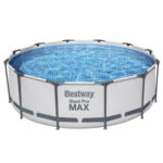 Bestway Swimming Pool 366x100cm Steel Frame Round Above Ground Pools w/ Filter Pump 9150L BW-POOL-366CM-56419