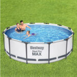 Bestway Swimming Pool 366x100cm Steel Frame Round Above Ground Pools w/ Filter Pump 9150L BW-POOL-366CM-56419
