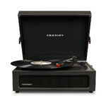 Crosley Voyager Bluetooth Portable Turntable - Black + Bundled Majority D40 Bluetooth Speakers - Black CR8017BMY-BK4