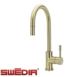 Klaas Stainless Steel Kitchen Mixer Tap Brushed Brass PVD Finish and Pull-Out SWEDISM0044-BS