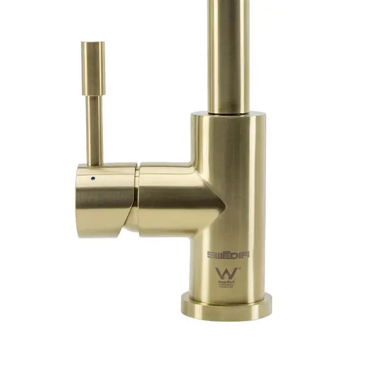 Klaas Stainless Steel Kitchen Mixer Tap Brushed Brass PVD Finish and Pull-Out SWEDISM0044-BS