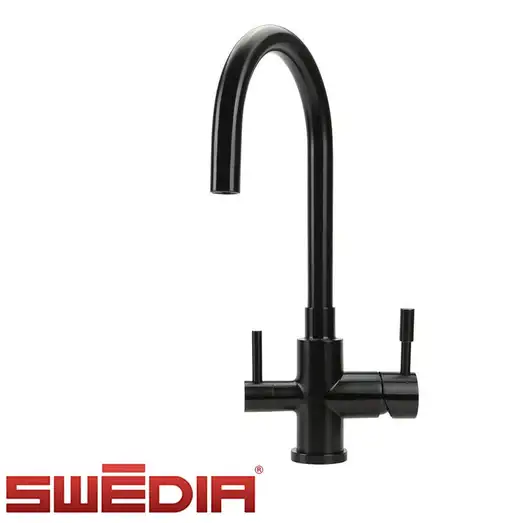 SWEDIA Otto Stainless Steel Kitchen Mixer Tap with Filtered Water Outlet Satin Black Finish SWEDISM0043-BL