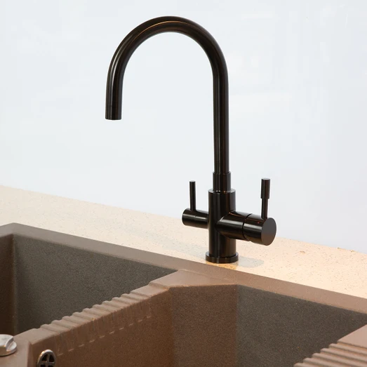 SWEDIA Otto Stainless Steel Kitchen Mixer Tap with Filtered Water Outlet Satin Black Finish SWEDISM0043-BL