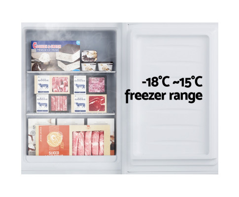 Devanti Upright Freezer Portable Refrigerator Home Office Mini Fridge Cooler 60L UPF-60L-WH