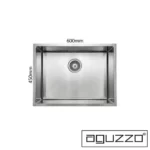 AGUZZO Stainless 600mm Single Bowl Steel Kitchen and Laundry Sink - Top/Under Mount AGZSSS-TWM10-0756