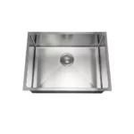 AGUZZO Stainless 600mm Single Bowl Steel Kitchen and Laundry Sink - Top/Under Mount AGZSSS-TWM10-0756