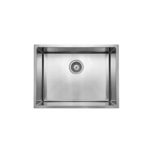 AGUZZO Stainless 600mm Single Bowl Steel Kitchen and Laundry Sink - Top/Under Mount AGZSSS-TWM10-0756