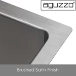 AGUZZO Stainless 600mm Single Bowl Steel Kitchen and Laundry Sink - Top/Under Mount AGZSSS-TWM10-0756