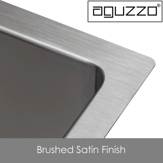 AGUZZO Stainless 600mm Single Bowl Steel Kitchen and Laundry Sink - Top/Under Mount AGZSSS-TWM10-0756