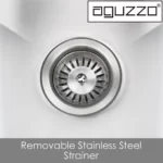AGUZZO Stainless 600mm Single Bowl Steel Kitchen and Laundry Sink - Top/Under Mount AGZSSS-TWM10-0756