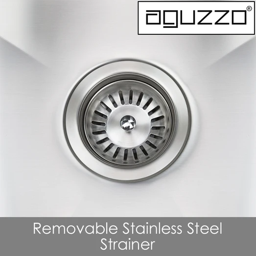 AGUZZO Stainless 600mm Single Bowl Steel Kitchen and Laundry Sink - Top/Under Mount AGZSSS-TWM10-0756