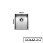 AGUZZO 390mm Single Bowl Stainless Steel Kitchen and Laundry Sink - Top/Under Mount AGZSSS-TWM12-0759
