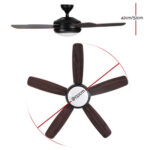 Devanti 52'' Ceiling Fan 5 Wooden Blades Fans LED Light Remote Control Timer CF-B-52-5B-0YY-DW
