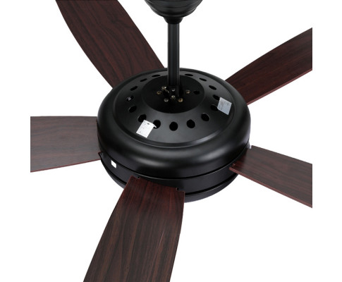 Devanti 52'' Ceiling Fan 5 Wooden Blades Fans LED Light Remote Control Timer CF-B-52-5B-0YY-DW