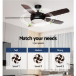 Devanti 52'' Ceiling Fan 5 Wooden Blades Fans LED Light Remote Control Timer CF-B-52-5B-0YY-DW